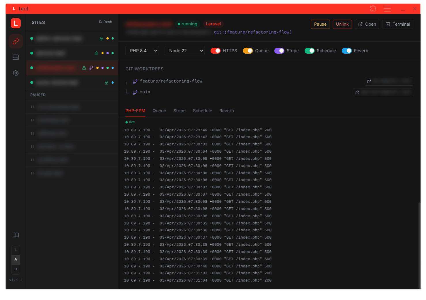 Sites tab