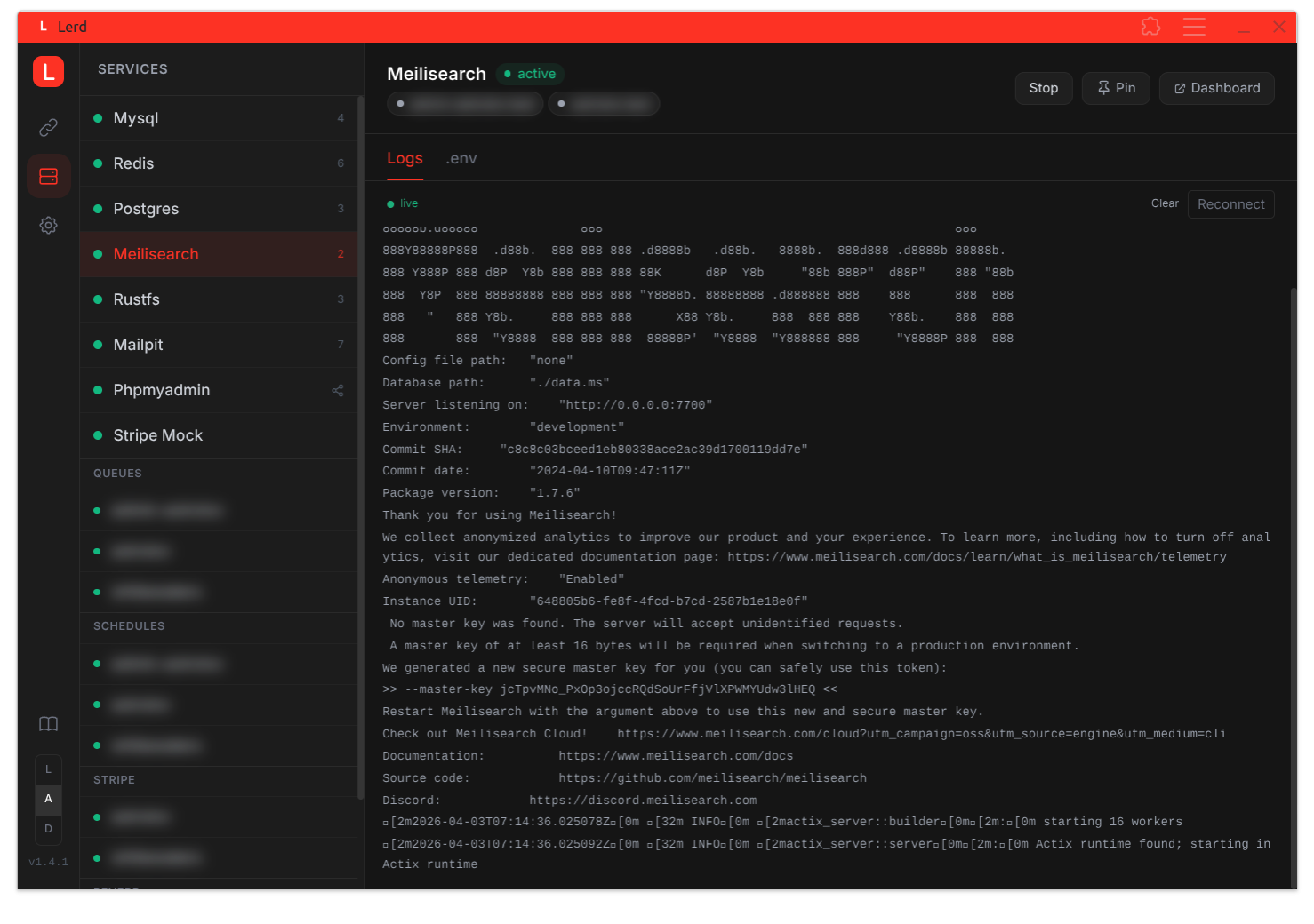 Services tab