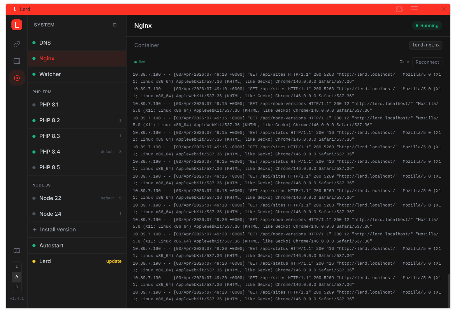 System tab